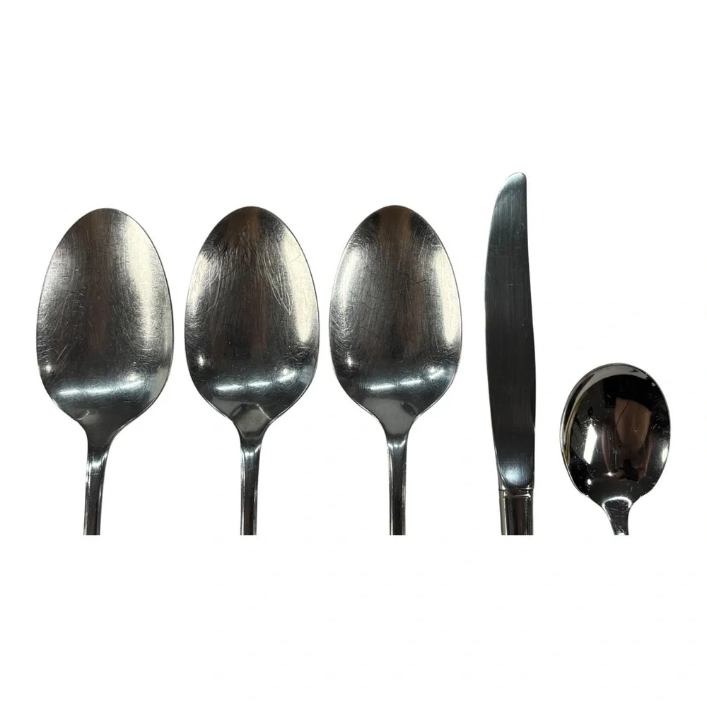 5 Pc Oneida Canada Bittersweet/Repose Serving Set Stainless Steel Spoons Knife
